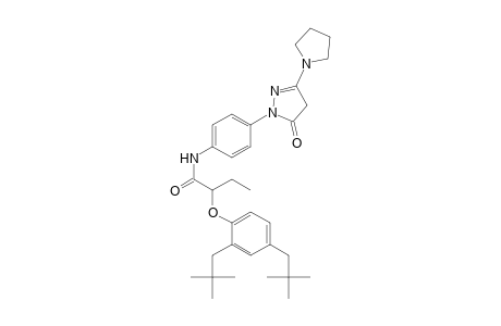 Butanamide, 2-[2,4-bis(2,2-dimethylpropyl)phenoxy]-N-[4-[4,5-dihydro-5-oxo-3-(1-pyrrolidinyl)-1H-pyrazol-1-yl]phenyl]-
