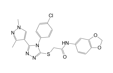 N-(1,3-benzodioxol-5-yl)-2-{[4-(4-chlorophenyl)-5-(1,3-dimethyl-1H-pyrazol-4-yl)-4H-1,2,4-triazol-3-yl]sulfanyl}acetamide