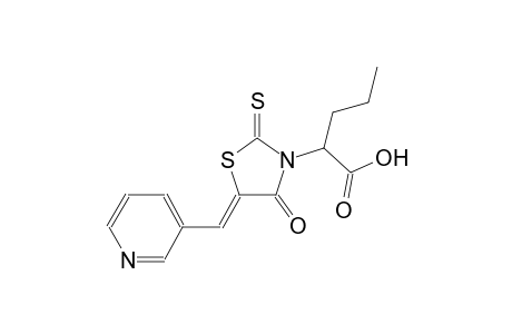 2-[(5Z)-4-oxo-5-(3-pyridinylmethylene)-2-thioxo-1,3-thiazolidin-3-yl]pentanoic acid