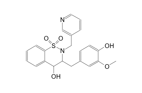2H-1,2-benzothiazin-4-ol, 3,4-dihydro-3-[(4-hydroxy-3-methoxyphenyl)methyl]-2-(3-pyridinylmethyl)-, 1,1-dioxide