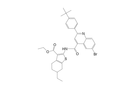 ethyl 2-({[6-bromo-2-(4-tert-butylphenyl)-4-quinolinyl]carbonyl}amino)-6-ethyl-4,5,6,7-tetrahydro-1-benzothiophene-3-carboxylate