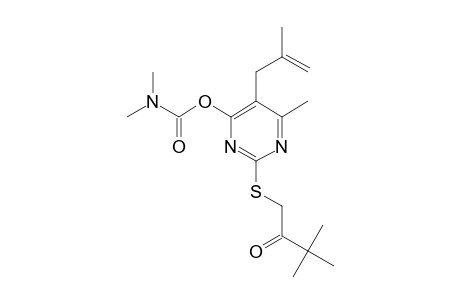 3,3-dimethyl-1-{[4-hydroxy-6-methyl-5-(2-methylallyl)-2-pyrimidinyl]thio}-2-butanone, dimethylcarbamate (ester)