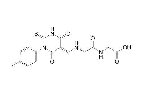 [({[(E)-(1-(4-methylphenyl)-4,6-dioxo-2-thioxotetrahydro-5(2H)-pyrimidinylidene)methyl]amino}acetyl)amino]acetic acid