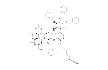#30;6-AZIDOHEXYL-2-ACETAMIDO-4-O-(2,3,4,6-TETRA-O-ACETYL-BETA-D-GALACTOPYRANOSYL)-6-O-BENZYL-3-O-(2,3,4-TRI-O-BENZYL-ALPHA-L-FUCOPYRANOSYL)-2-DEOXY-BETA-D-GLUC