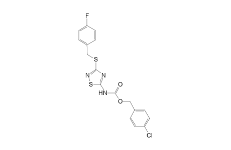 (4-chlorophenyl)methyl N-[3-[(4-fluorophenyl)methylsulfanyl]-1,2,4-thiadiazol-5-yl]carbamate