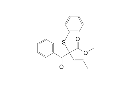 Benzenepropanoic acid, .beta.-oxo-.alpha.-(phenylthio)-.alpha.-1-propenyl-, methyl ester, (E)-