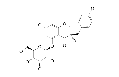 (-)-7-O-METHYLEUCOMOL-5-O-BETA-D-GLUCOPYRANOSIDE