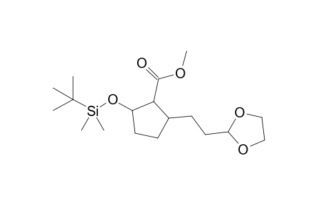 (anti,syn)-2-(tert-Butyldimethylsilyloxy)-5-(2-[1,3]dioxolan-2-ylethyl)cyclopentanecarboxylic acid methyl ester