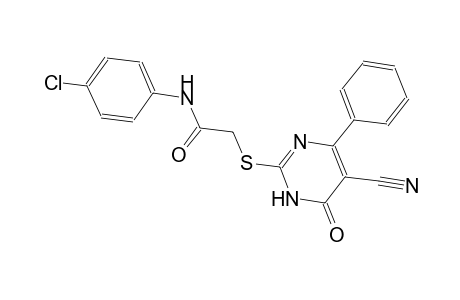 N-(4-chlorophenyl)-2-[(5-cyano-6-oxo-4-phenyl-1,6-dihydro-2-pyrimidinyl)sulfanyl]acetamide