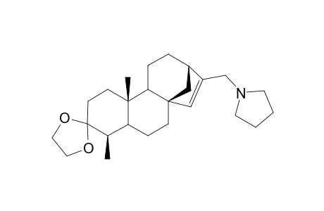 19-Norkaur-15-en-3-one, 17-(1-pyrrolidinyl)-, cyclic 1,2-ethanediyl acetal, (4.beta.)-