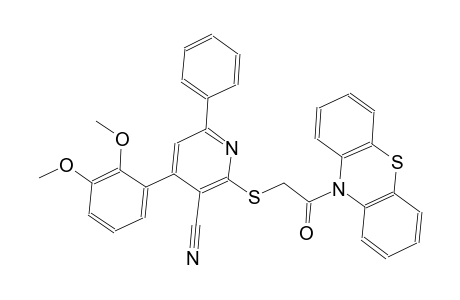 4-(2,3-dimethoxyphenyl)-2-{[2-oxo-2-(10H-phenothiazin-10-yl)ethyl]sulfanyl}-6-phenylnicotinonitrile