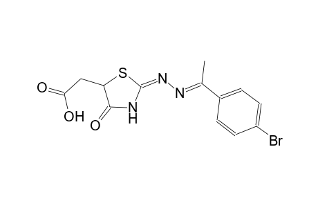 ((2E)-2-{(2E)-2-[1-(4-bromophenyl)ethylidene]hydrazono}-4-oxo-1,3-thiazolidin-5-yl)acetic acid