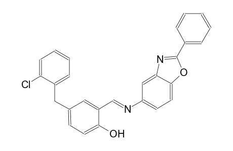 4-(2-chlorobenzyl)-2-{(E)-[(2-phenyl-1,3-benzoxazol-5-yl)imino]methyl}phenol