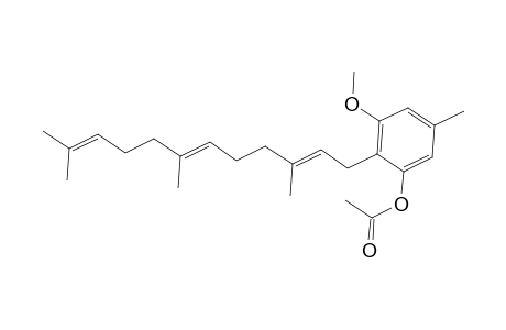 Phenol, 3-methoxy-5-methyl-2-(3,7,11-trimethyl-2,6,10-dodecatrienyl)-, acetate, (E,E)-