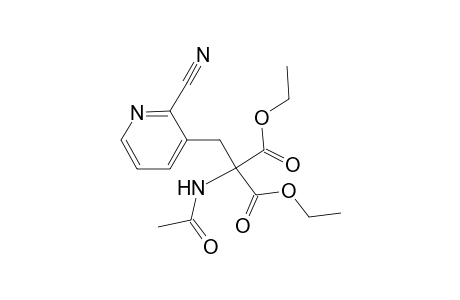 Propanedioic acid, (acetylamino)[(2-cyano-3-pyridinyl)methyl]-, diethyl ester