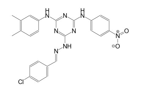 benzaldehyde, 4-chloro-, [4-[(3,4-dimethylphenyl)amino]-6-[(4-nitrophenyl)amino]-1,3,5-triazin-2-yl]hydrazone
