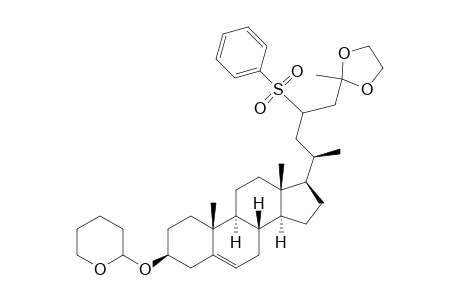 27-Norcholest-5-en-25-one, 23-(phenylsulfonyl)-3-[(tetrahydro-2H-pyran-2-yl)oxy]-, cyclic 1,2-ethanediyl acetal, (3.beta.,23R)-