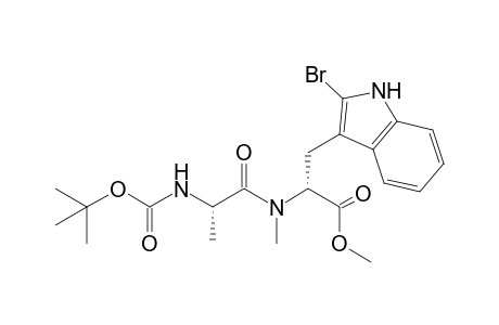 Methyl (2R,5S)-5-(tert-Butoxycarbonylamino)-3-methyl-2-[(2-bromo-1H-indol-3-yl)methyl]-4-oxo-3-azahexanoate