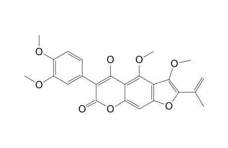 THONNINGINE-C;5-HYDROXY-4,9-DIMETHOXY-6-(3,4-DIMETHOXYPHENYL)-2-(1-METHYLETHENYL)-7H-FURANO-[3,2-G]-CHROMEN-7-ONE;3-METHOXYTHONNINGINE-B