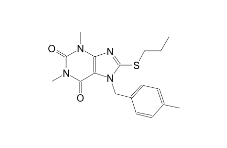 1,3-dimethyl-7-(4-methylbenzyl)-8-(propylsulfanyl)-3,7-dihydro-1H-purine-2,6-dione