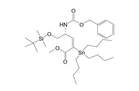 (E)-(R)-4-Benzyloxycarbonylamino-5-(tert-butyl-dimethyl-silanyloxy)-2-tributylstannanyl-pent-2-enoic acid methyl ester