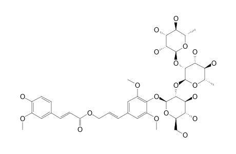 SOLARGIN-III;SINAPYL-ALCOHOL-9-O-FERULOYL-4-O-ALPHA-L-RHAMNOPYRANOSYL-(1->2)-ALPHA-L-RHAMNOPYRANOSYL-(1->2)-BETA-GLUOCPYRANOSIDE