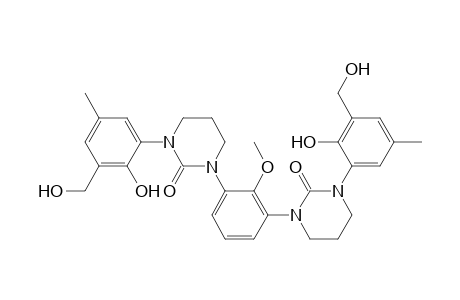 2(1H)-Pyrimidinone, 1,1'-(2-methoxy-1,3-phenylene)bis[tetrahydro-3-[2-hydroxy-3-(hydroxym ethyl)-5-methylphenyl]-