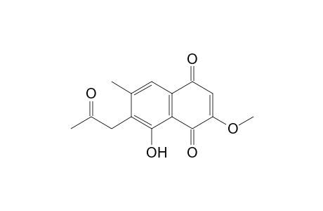 2-methoxy-6-methyl-8-oxidanyl-7-(2-oxidanylidenepropyl)naphthalene-1,4-dione