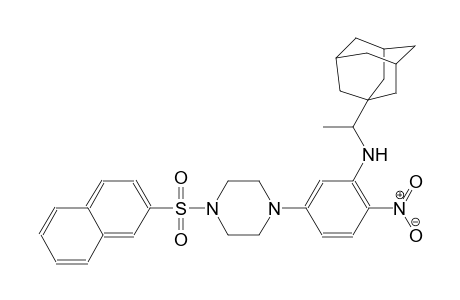 tricyclo[3.3.1.1~3,7~]decane-1-methanamine, alpha-methyl-N-[5-[4-(2-naphthalenylsulfonyl)-1-piperazinyl]-2-nitrophenyl]-