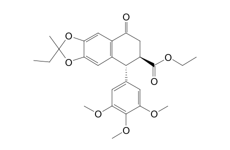 (5R,6R)-2-ethyl-2-methyl-8-oxo-5-(3,4,5-trimethoxyphenyl)-6,7-dihydro-5H-benzo[f][1,3]benzodioxole-6-carboxylic acid ethyl ester