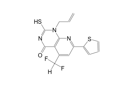 pyrido[2,3-d]pyrimidin-4(1H)-one, 5-(difluoromethyl)-2-mercapto-1-(2-propenyl)-7-(2-thienyl)-