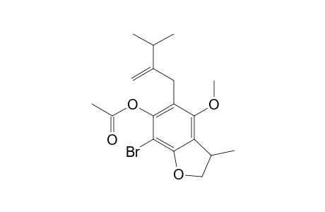 6-Benzofuranol, 7-bromo-2,3-dihydro-4-methoxy-3-methyl-5-(3-methyl-2-methylenebutyl)- , acetate