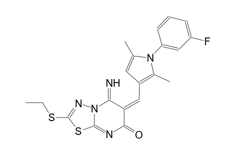 (6E)-2-(ethylsulfanyl)-6-{[1-(3-fluorophenyl)-2,5-dimethyl-1H-pyrrol-3-yl]methylene}-5-imino-5,6-dihydro-7H-[1,3,4]thiadiazolo[3,2-a]pyrimidin-7-one