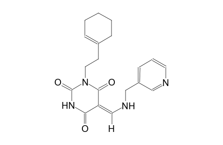 (5Z)-1-[2-(1-cyclohexen-1-yl)ethyl]-5-{[(3-pyridinylmethyl)amino]methylene}-2,4,6(1H,3H,5H)-pyrimidinetrione