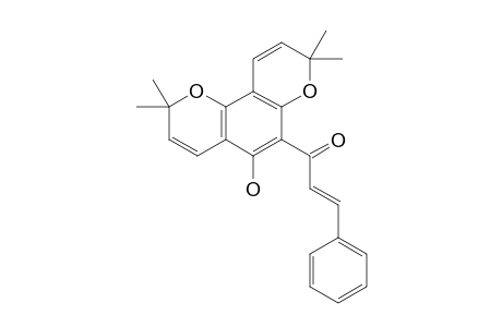 FLEMICULOSIN;1-(5-HYDROXY-2,2,8,8-TETRAMETHYL-2H,8H-PYRANO-[2,3-F]-CHROMEN-6-YL)-3-PHENYLPROPENONE