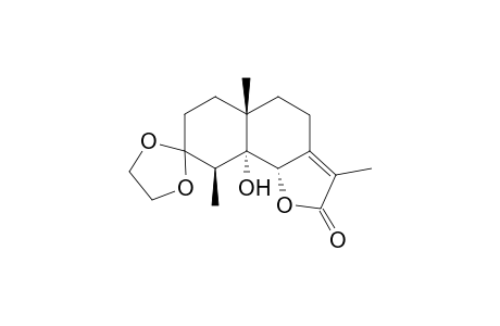 3,3-(Ethylenedioxy)-5a-hydroxy-4a,6-eudesm-7(11)-en-epoxy-6,13-olide
