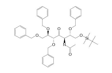 3-ACETAMIDO-2,5,6,7-TETRA-O-BENZYL-1-O-[(TERT.-BUTYL)-DIMETHYLSILYL]-3-DEOXY-D-GLUCO-4-HEPTULOSE