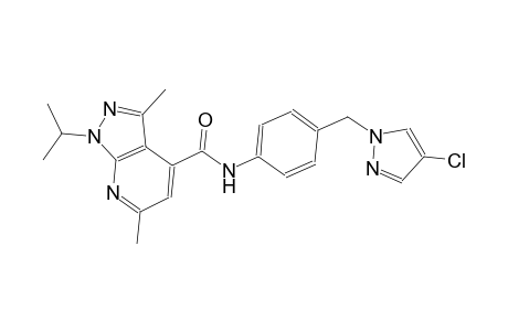 N-{4-[(4-chloro-1H-pyrazol-1-yl)methyl]phenyl}-1-isopropyl-3,6-dimethyl-1H-pyrazolo[3,4-b]pyridine-4-carboxamide