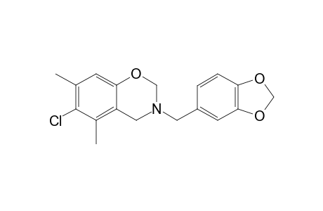 2H-Benzo[e][1,3]oxazine, 3-benzo[1,3]dioxol-5-ylmethyl-6-chloro-5,7-dimethyl-3,4-dihydro-