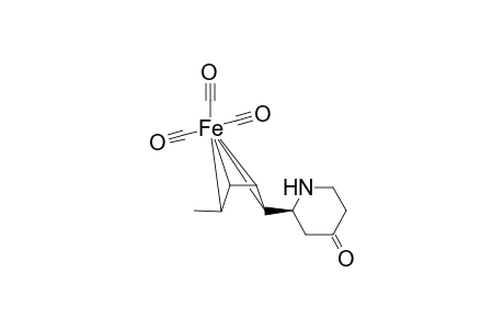 (-)-Tricarbonyl{(1'R,4'S)-(1',2',3',4'-.eta.)-1'-[(2S)-4-oxopiperidin-2-yl]pentadienyl}iron