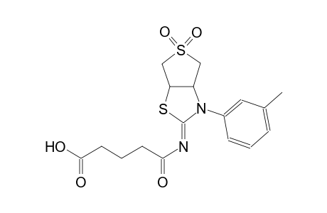5-[((2Z)-3-(3-methylphenyl)-5,5-dioxidotetrahydrothieno[3,4-d][1,3]thiazol-2(3H)-ylidene)amino]-5-oxopentanoic acid