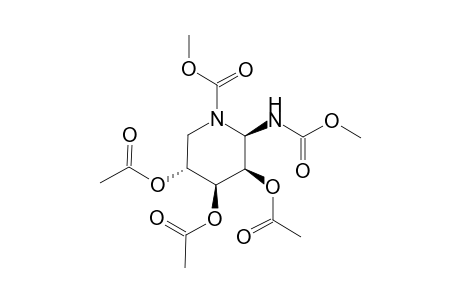 Carbamic acid, [2,3,4-tri-O-acetyl-5-deoxy-5-[(methoxycarbonyl)amino]-.alpha.-DL-lyxopyranosyl]-, methyl ester