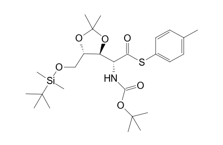 (2'R,4S,5S)-2,2-Dimethyl-5-[(tert-butyldimethylsilyloxy)methyl]-4-[2'-(4"-methylphenyl)thio]-1'-[(tert-butyloxycarbonyl)amino]-2'-oxoethyl]-1,3-dioxolane