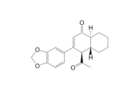 BROMBYIN-IV;REL-3-PIPERONYL-4-BETA-ACETYL-1,4,4A-BETA,5,6,7,8,8A-ALPHA-OCTAHYDRO-NAPHTHAL-2-EN-1-ONE