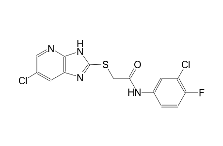 N-(3-chloro-4-fluorophenyl)-2-[(6-chloro-3H-imidazo[4,5-b]pyridin-2-yl)sulfanyl]acetamide