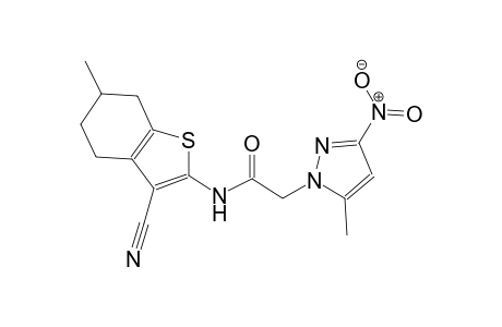 N-(3-cyano-6-methyl-4,5,6,7-tetrahydro-1-benzothien-2-yl)-2-(5-methyl-3-nitro-1H-pyrazol-1-yl)acetamide