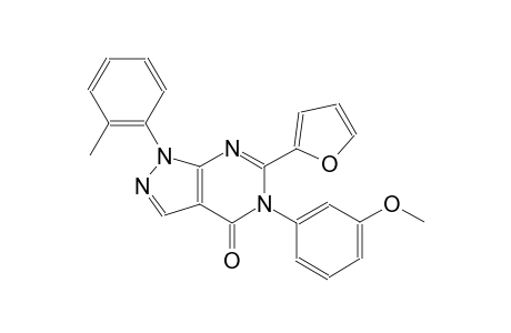 4H-pyrazolo[3,4-d]pyrimidin-4-one, 6-(2-furanyl)-1,5-dihydro-5-(3-methoxyphenyl)-1-(2-methylphenyl)-