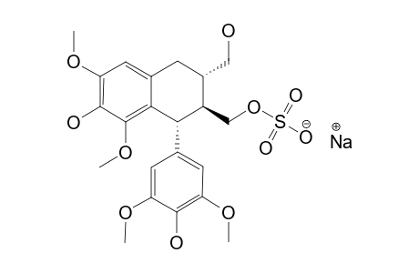 SODIUM-(-)-LYONIRESINOL-2A-SULFATE;#1;SODIUM-(-)-1R-3-HYDROXYMETHYL-1-(4'-HYDROXY-3',5'-DIMETHOXYPHENYL)-7-HYDROXY-6,8-DIMETHOXY-1,2,3,4-TETRAHYDRO-2-NAPHTHALE