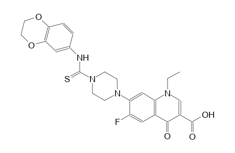 7-{4-[(2,3-dihydro-1,4-benzodioxin-6-ylamino)carbothioyl]-1-piperazinyl}-1-ethyl-6-fluoro-4-oxo-1,4-dihydro-3-quinolinecarboxylic acid