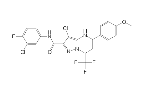 3-chloro-N-(3-chloro-4-fluorophenyl)-5-(4-methoxyphenyl)-7-(trifluoromethyl)-4,5,6,7-tetrahydropyrazolo[1,5-a]pyrimidine-2-carboxamide